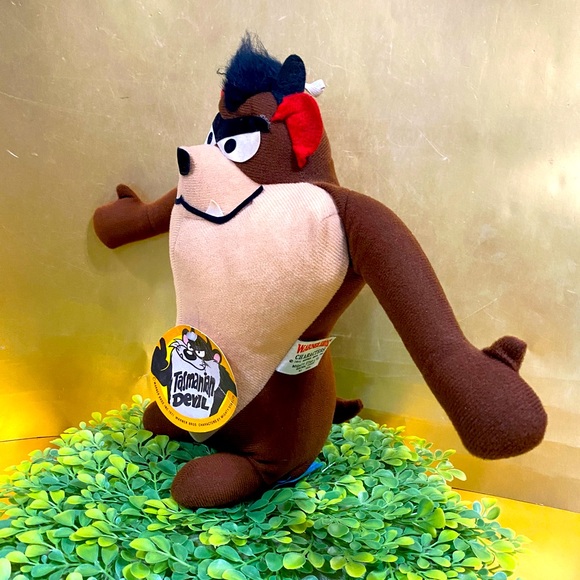 WARNER BROS. TASMANIAN DEVIL VINTAGE 1971 PLUSH WITH ORIGINAL ATTACHED TAGS - Picture 3 of 9
